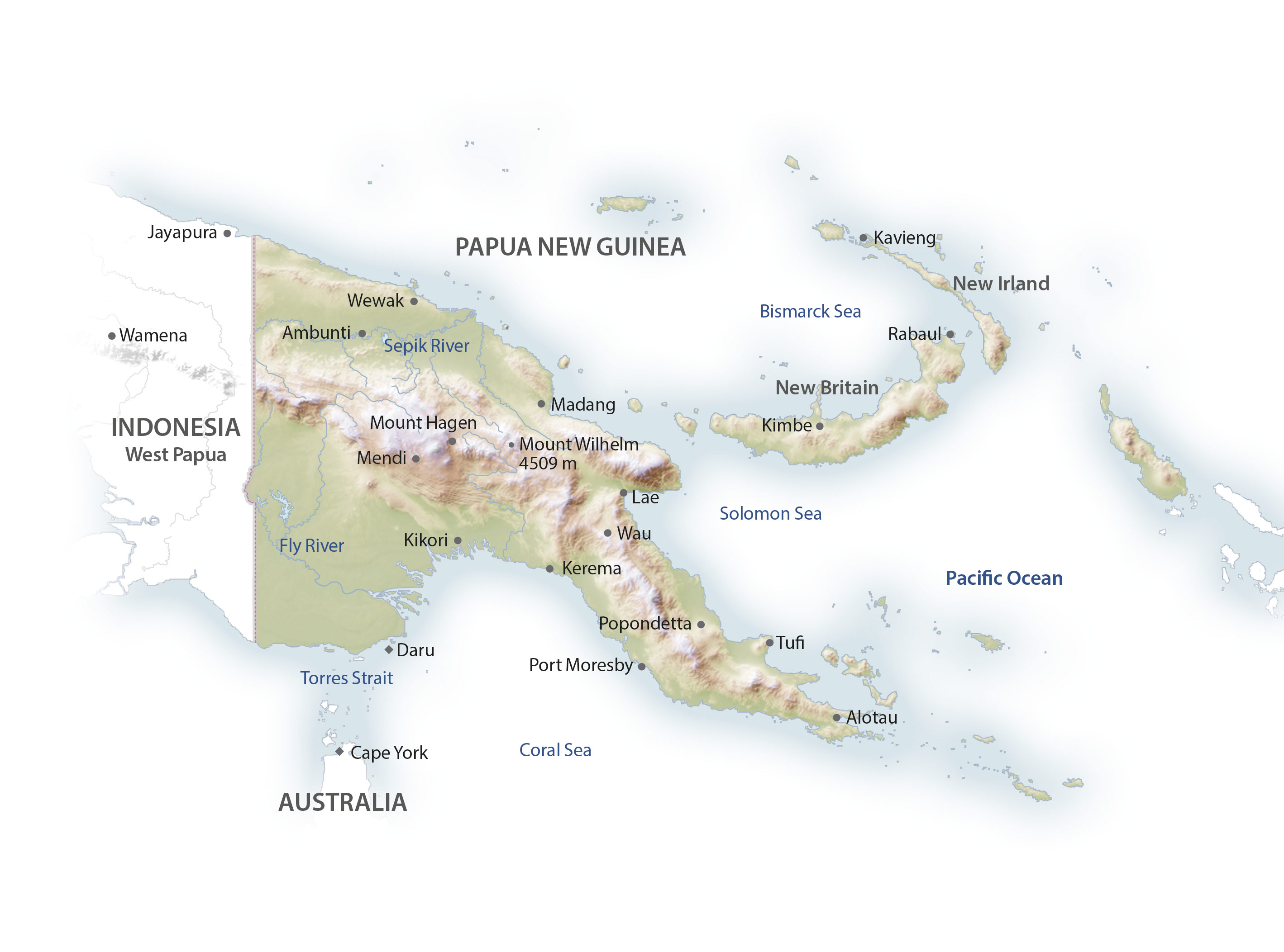 Papua-Neuguinea Landkarte